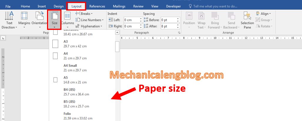 Paper size and margin alignment 1