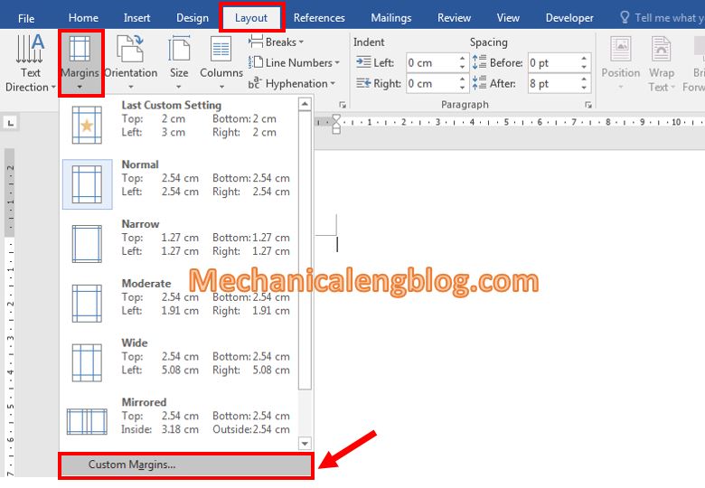 Paper size and margin alignment 2