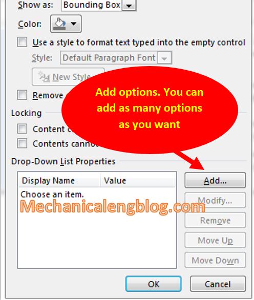 create a form in Word 8