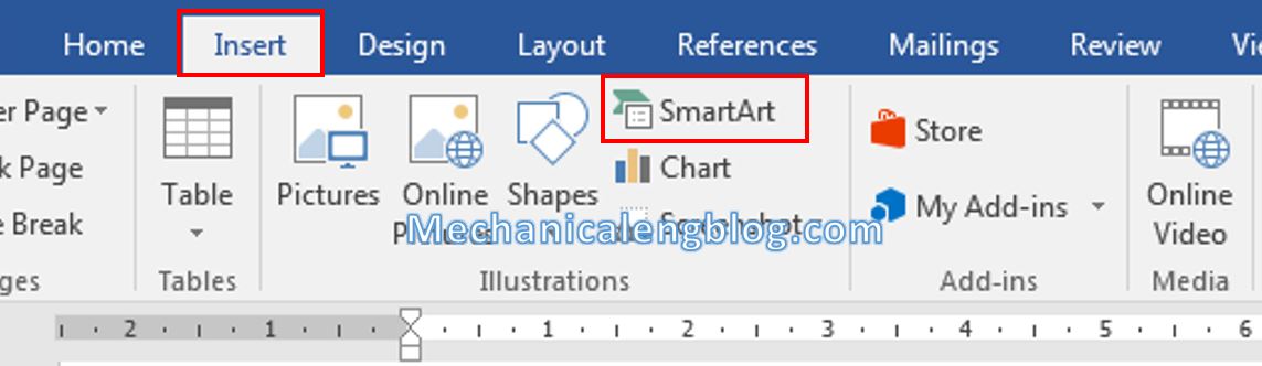 How to insert smartart in Word 1