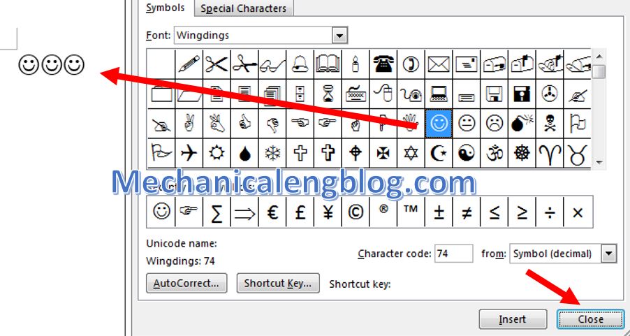 How to insert symbols in Word 3