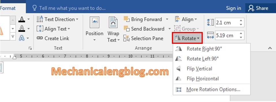 How to rotate text in Word 10