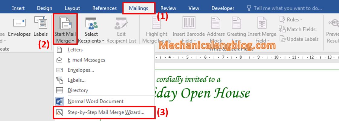 How to use mail merge in ms Word 1