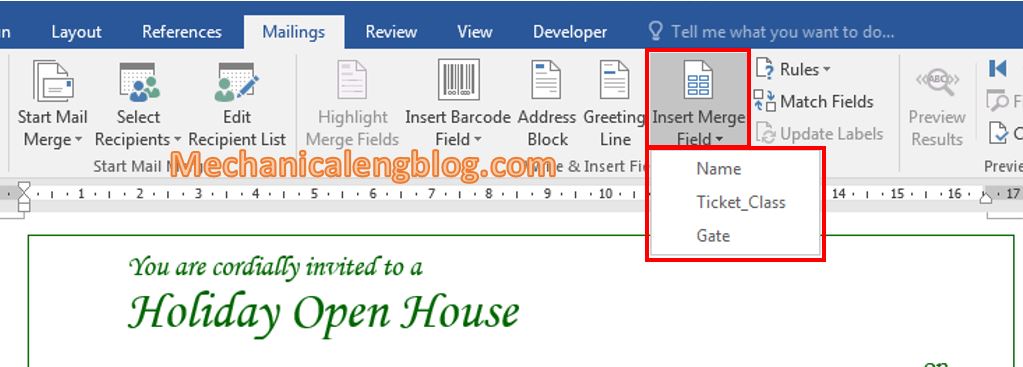 How to use mail merge in ms Word 9