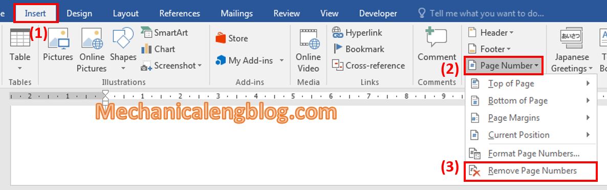 Remove page numbers in word 4