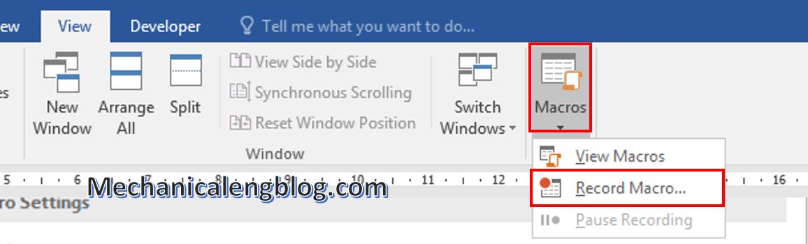 create Marco in ms word 3