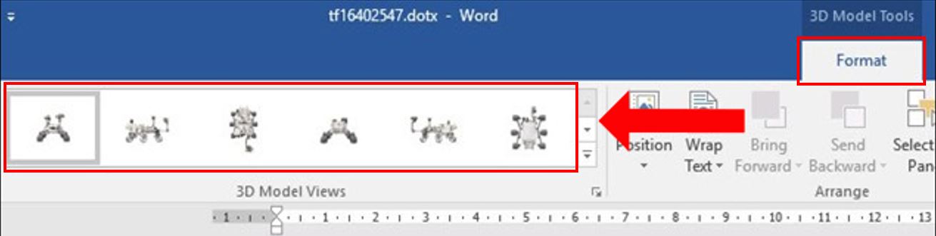 insert 3d model in Word 4