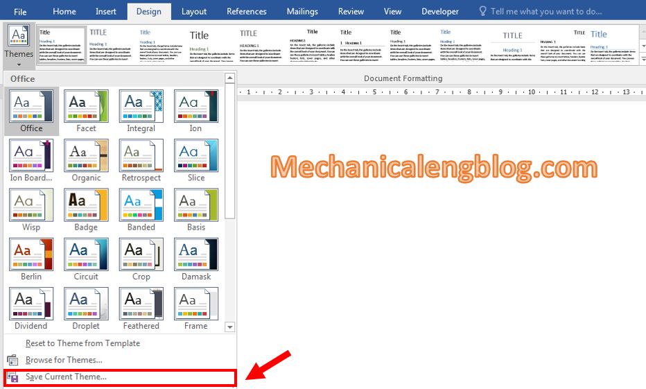 how to find celestial theme in word 2016