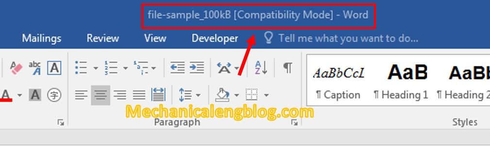 turn off Compatibility mode in Word 1