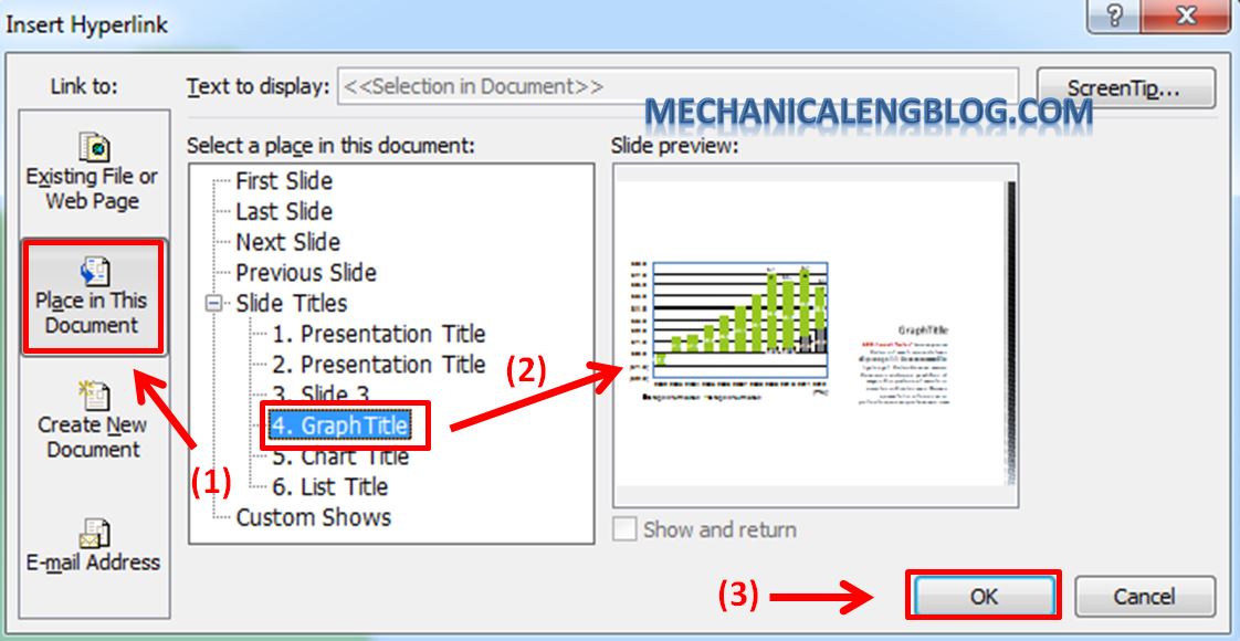 Create a menu in PowerPoint by Hyperlink 5