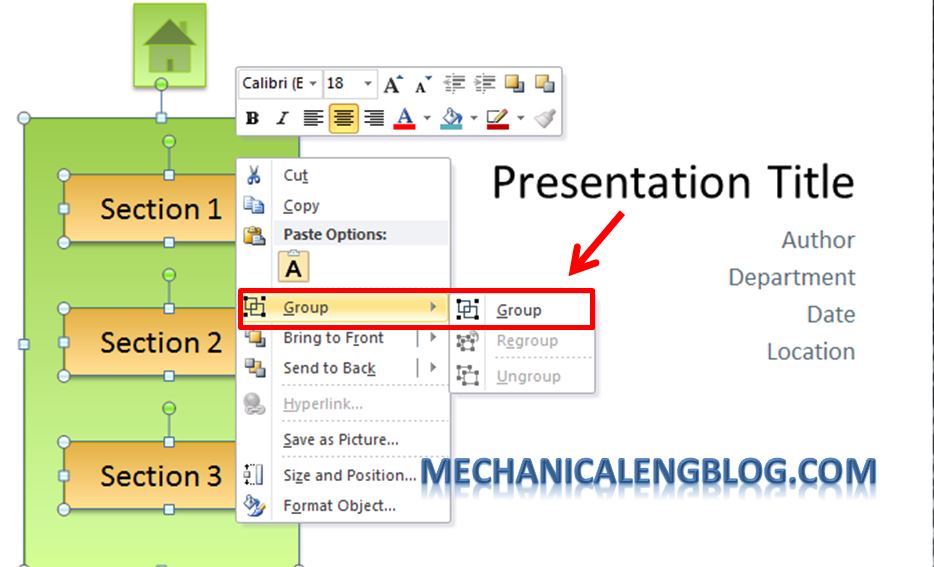 Create a menu in PowerPoint by Hyperlink 6