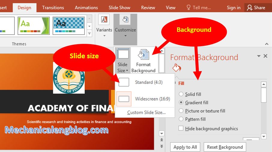 Powerpoint presentation format_Add a Theme for slide 3