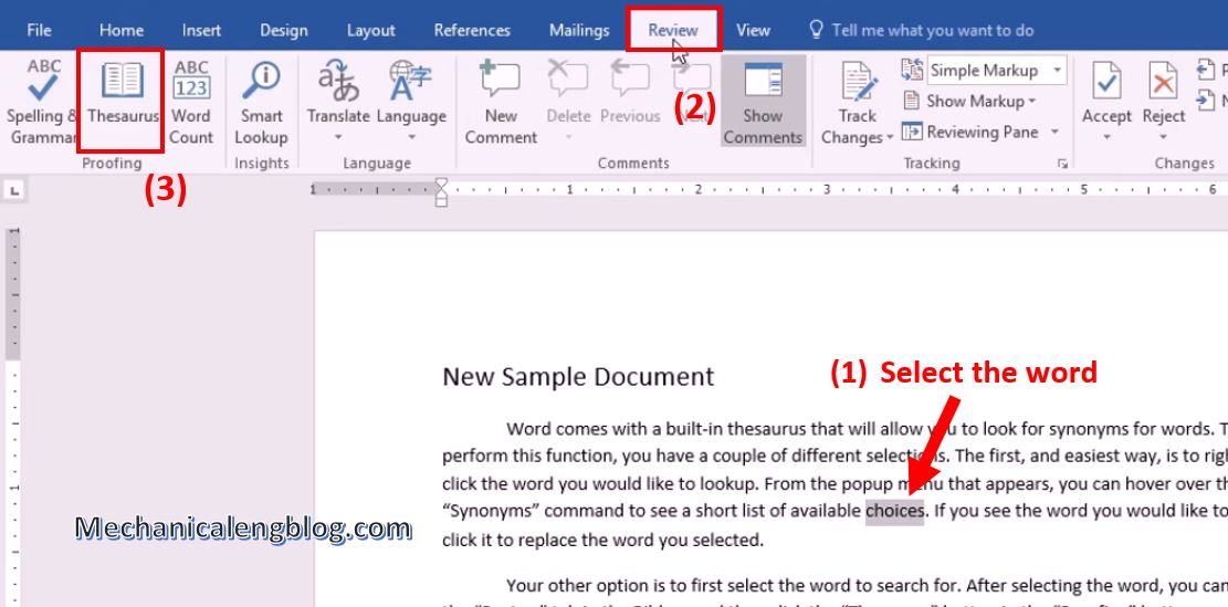 How To Add Thesaurus In Word 2016