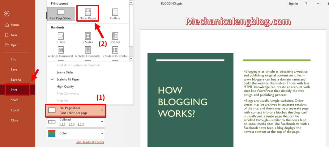 how to add notes to powerpoint 9