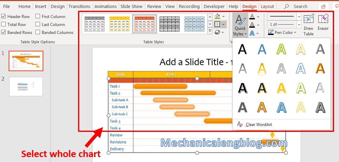 How to make Gantt chart in PowerPoint 6