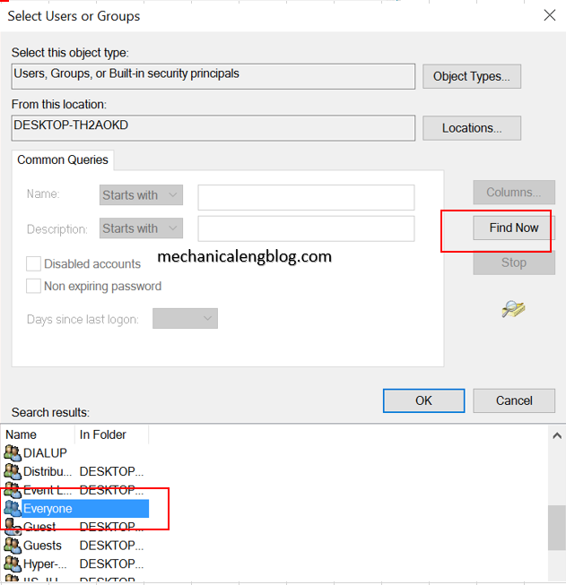 excel_select users or groups_find now