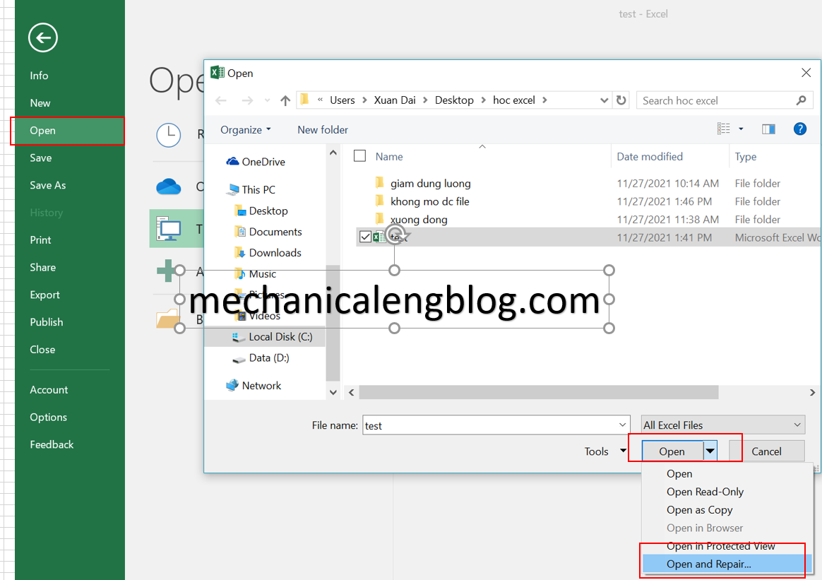 fix excel can not open _ open and repair option